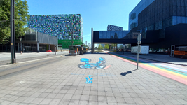 903419 Afbeelding van de 3D-straattekening van Roberto Treviño Rodriguez op de Heidelberglaan te Utrecht, ter ...